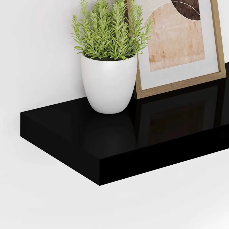 Étagère murale flottante noir 90x23,5x3,8 cm MDF - 4
