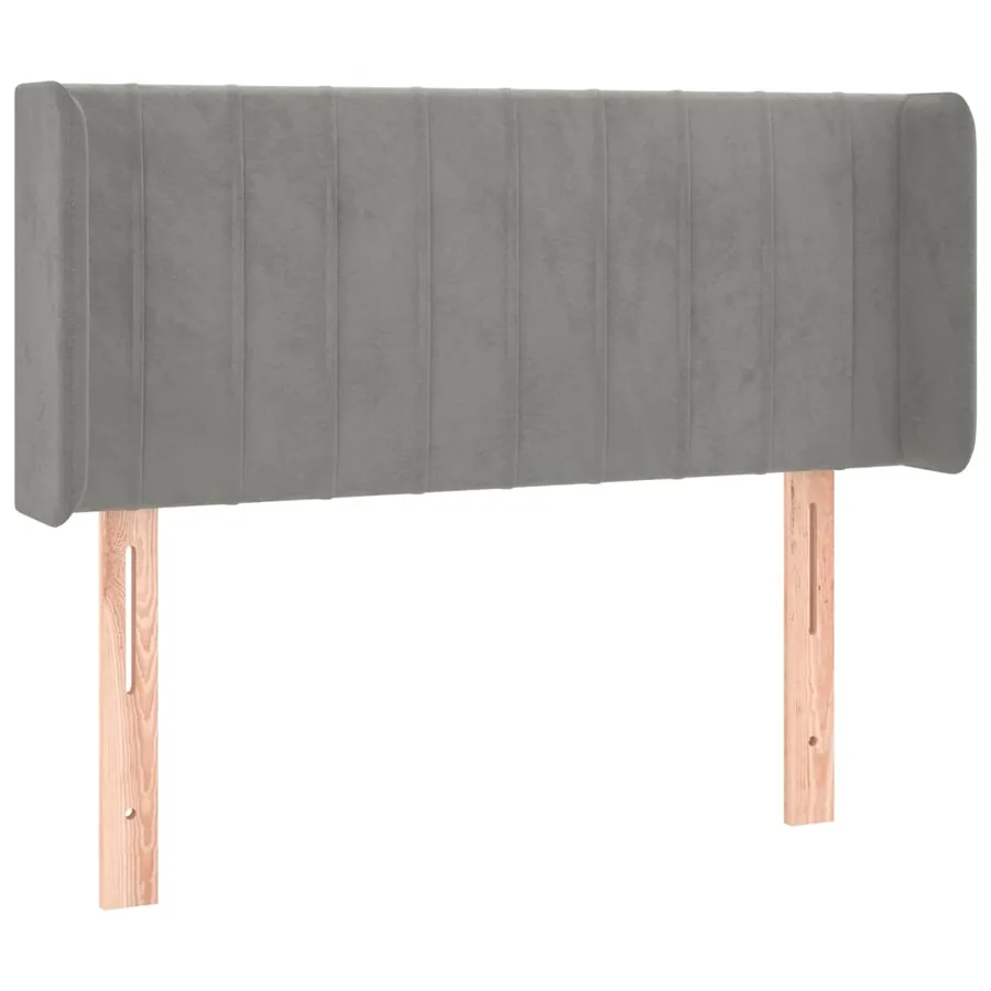 Tête de lit avec oreilles Gris clair 93x16x78/88 cm Velours - 2