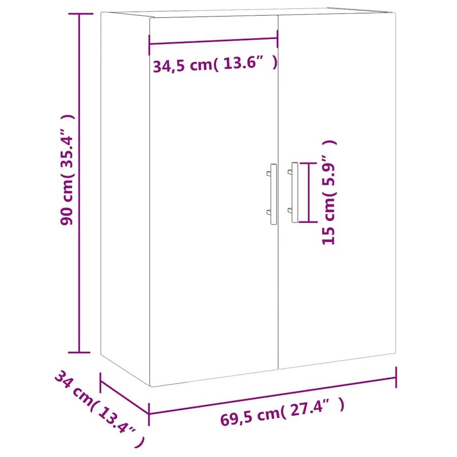 Armoire murale noir 69,5x34x90 cm - 13
