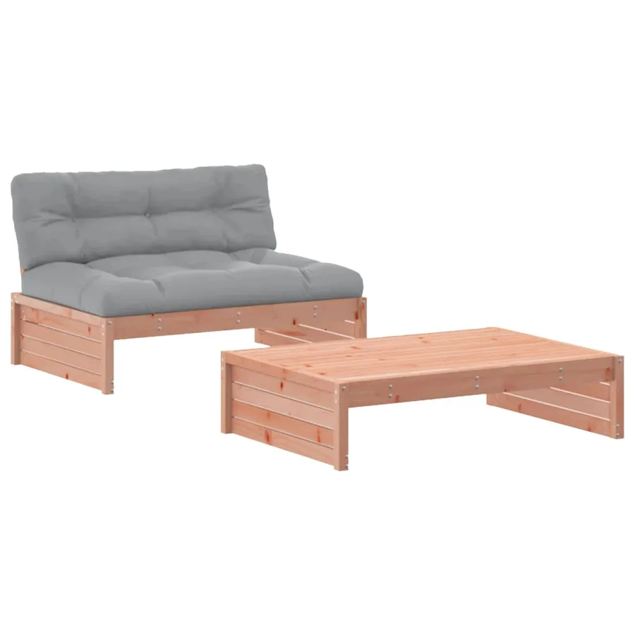 Salon de jardin 2 pcs avec coussins bois massif douglas - 2