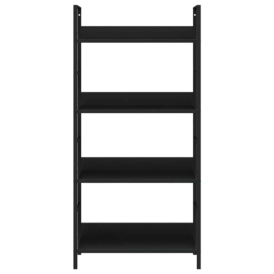 Bibliothèque à 4 niveaux noir 60x27,6x124,5cm bois d'ingénierie - 5