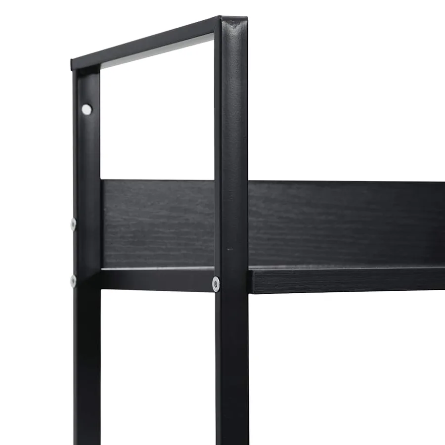 Bibliothèque à 4 niveaux noir 60x27,6x124,5cm bois d'ingénierie - 9