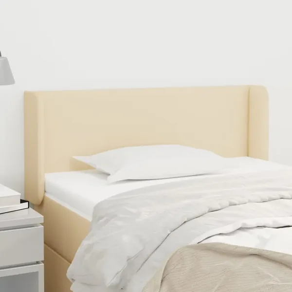 Tête de lit avec oreilles Crème 83x16x78/88 cm Tissu