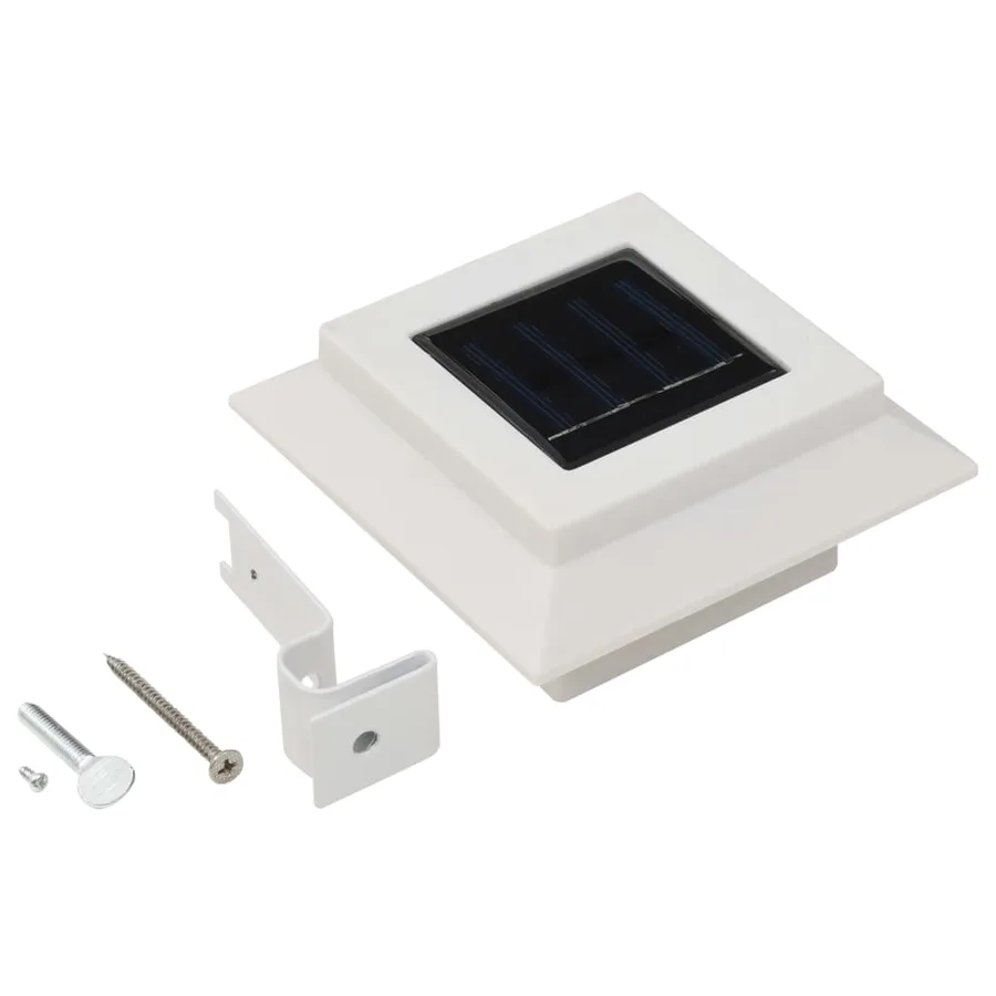 Lampes solaires à LED carrées d'extérieur 12 pcs 12 cm Blanc - 6