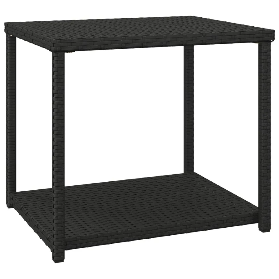 Table d'appoint noir 55x45x49 cm résine tressée - 2