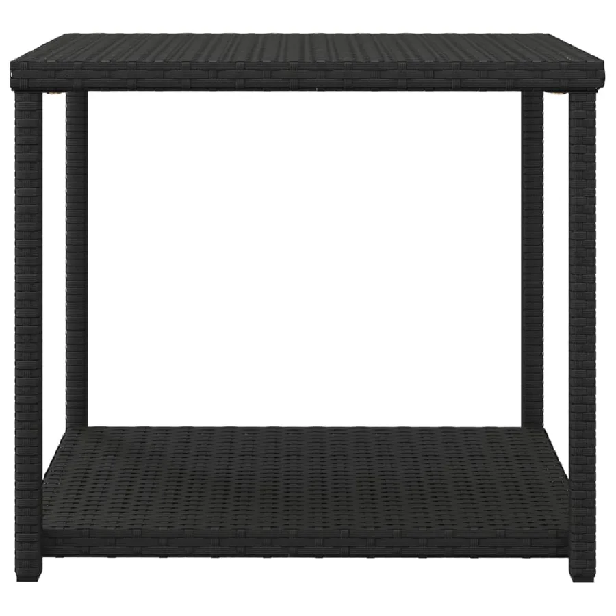 Table d'appoint noir 55x45x49 cm résine tressée - 3