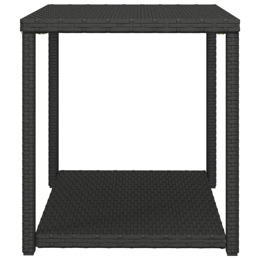 Table d'appoint noir 55x45x49 cm résine tressée - 4