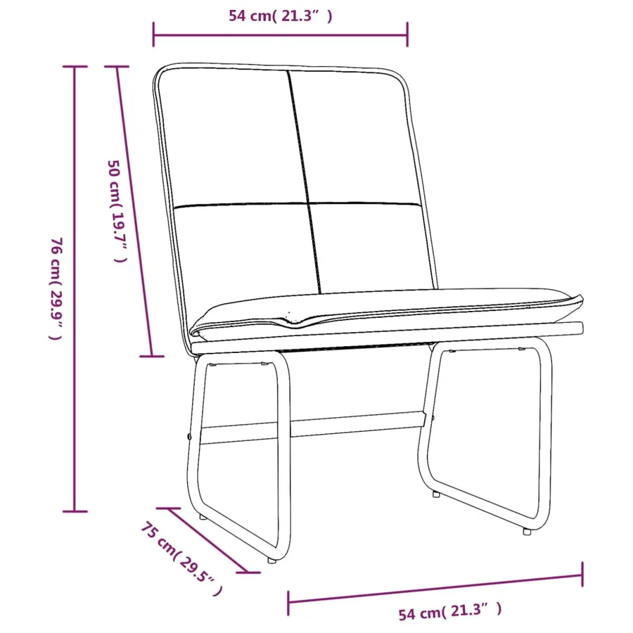 Chaise longue Noir 54x75x76 cm Similicuir - 8