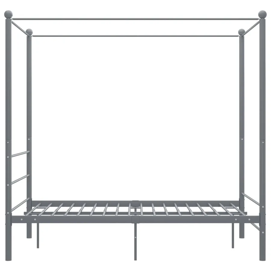 Cadre de lit à baldaquin sans matelas gris métal 120x200 cm - 3