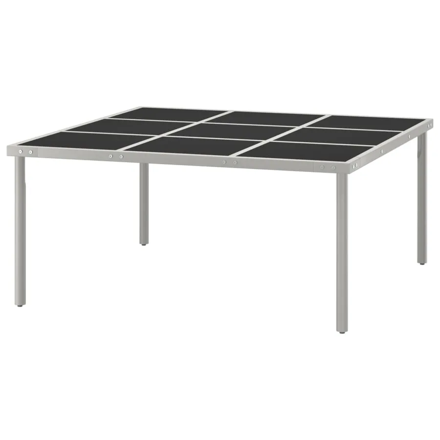 Table de salle à manger de jardin 170x170x74,5cm Verre et acier - 3
