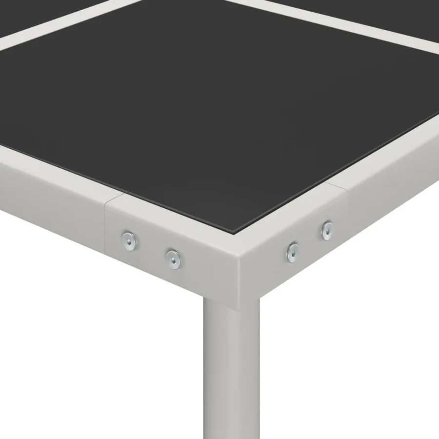 Table de salle à manger de jardin 170x170x74,5cm Verre et acier - 4