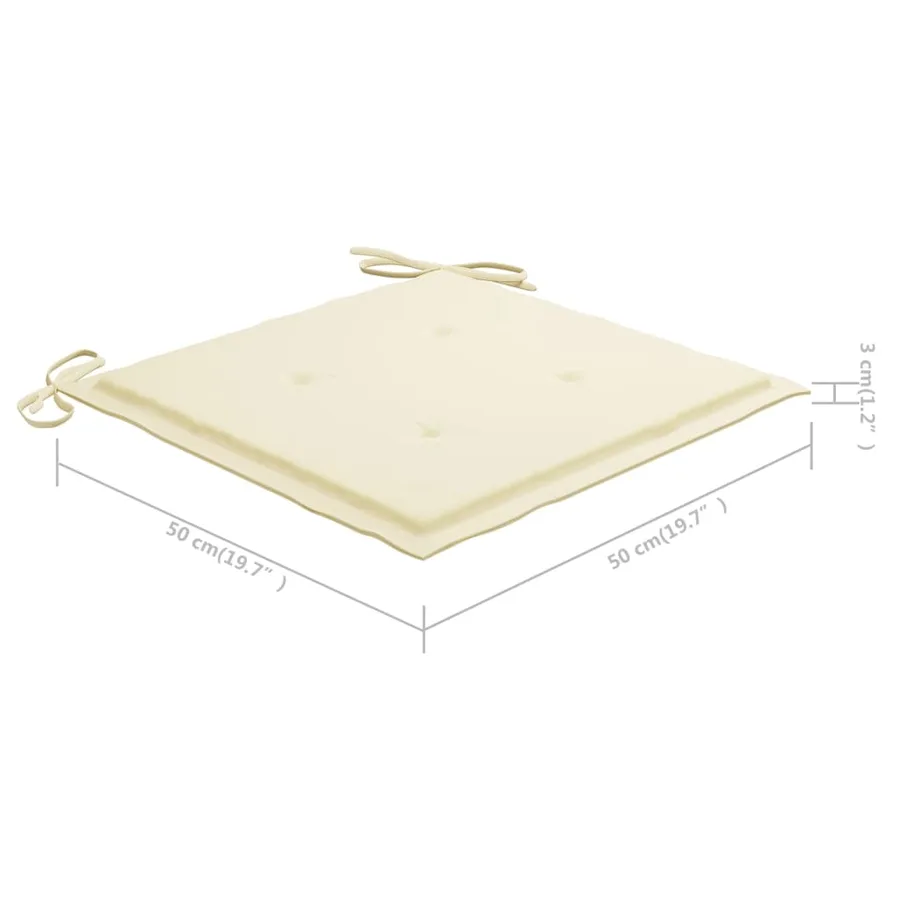Chaise à bascule avec coussin crème Bois de teck solide - 10