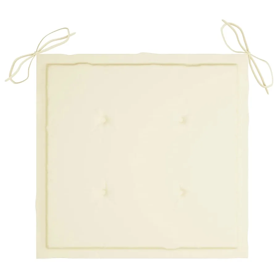 Chaise à bascule avec coussin crème Bois de teck solide - 6