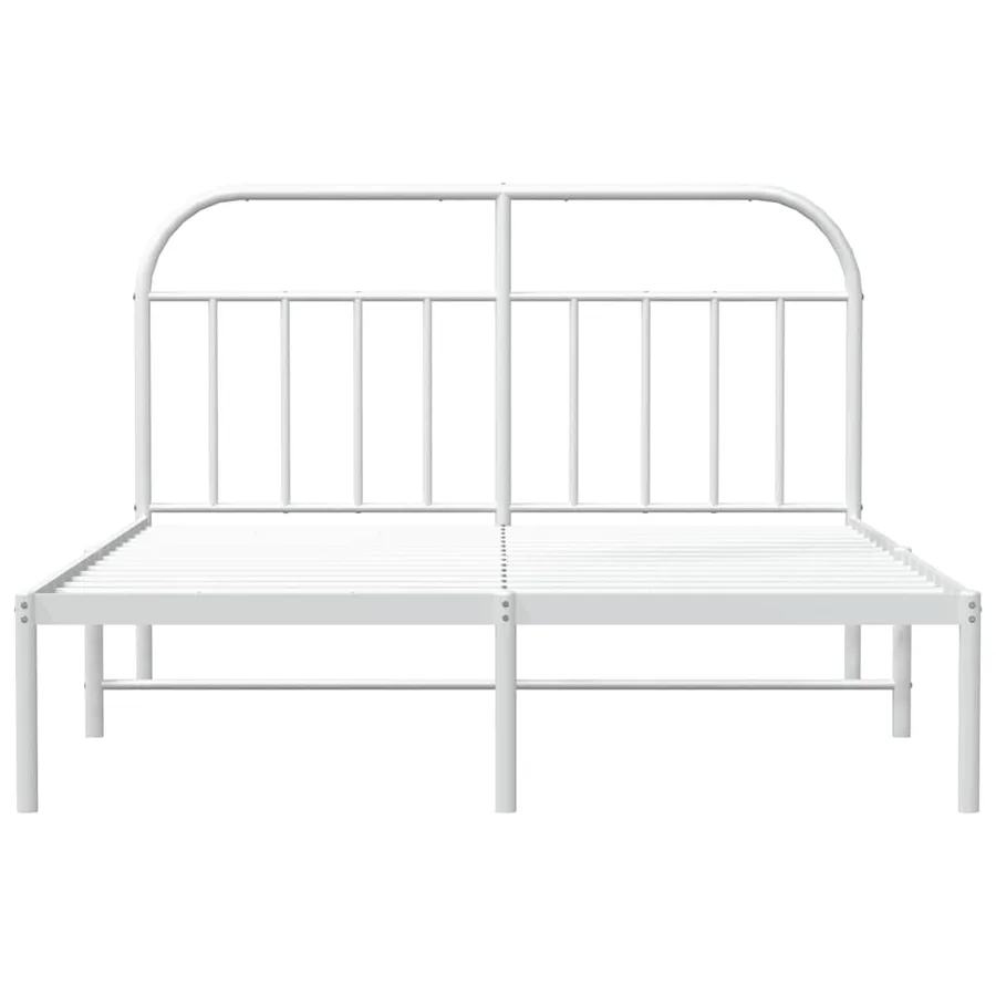 Cadre de lit métal sans matelas et tête de lit blanc 140x200 cm - 6