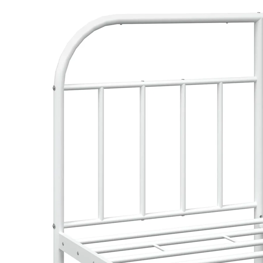 Cadre de lit métal sans matelas et tête de lit blanc 140x200 cm - 9