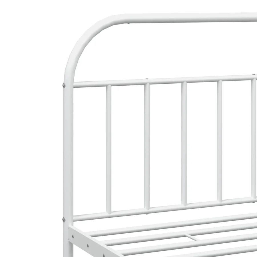 Cadre de lit métal sans matelas et tête de lit blanc 200x200 cm - 9