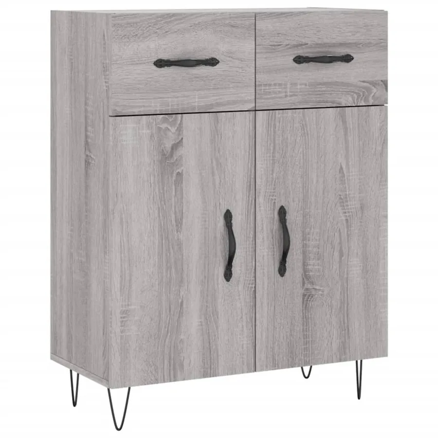 Buffet haut Sonoma gris 69,5x34x180 cm Bois d'ingénierie - 7