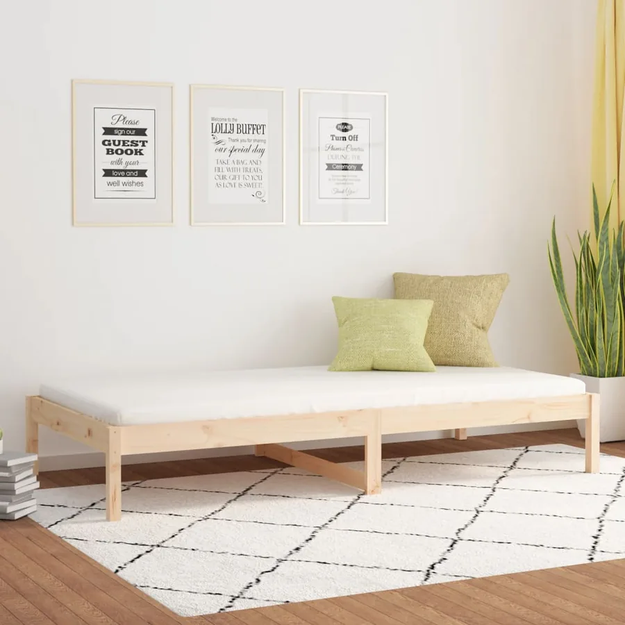 Lit de jour sans matelas 80x200 cm bois de pin massif