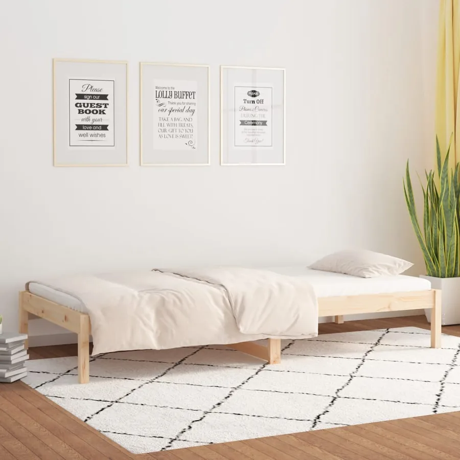 Lit de jour sans matelas 80x200 cm bois de pin massif - 4