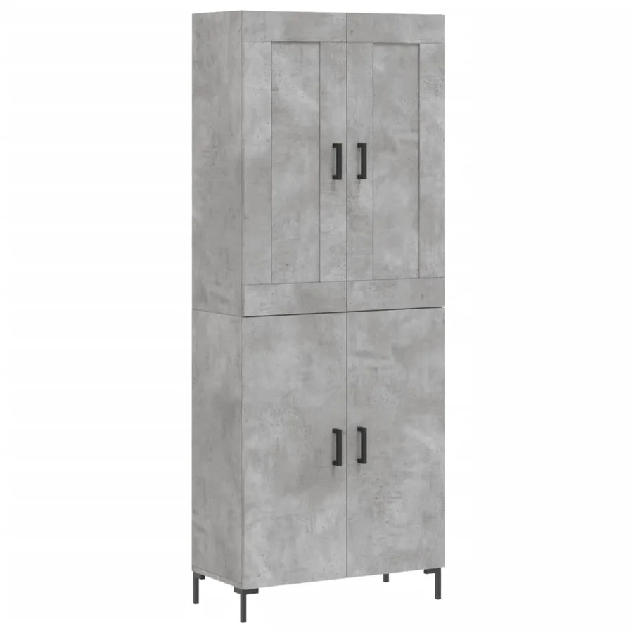 Buffet haut Gris béton 69,5x34x180 cm Bois d'ingénierie - 2
