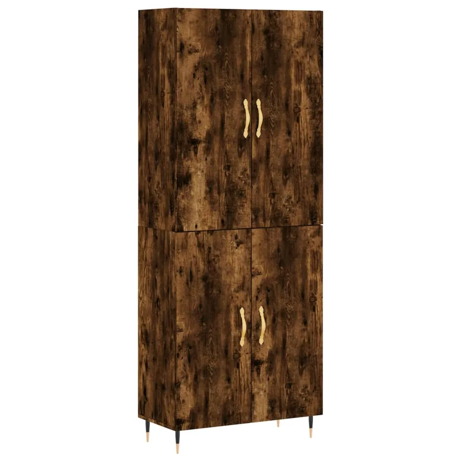 Buffet haut Chêne fumé 69,5x34x180 cm Bois d'ingénierie - 2