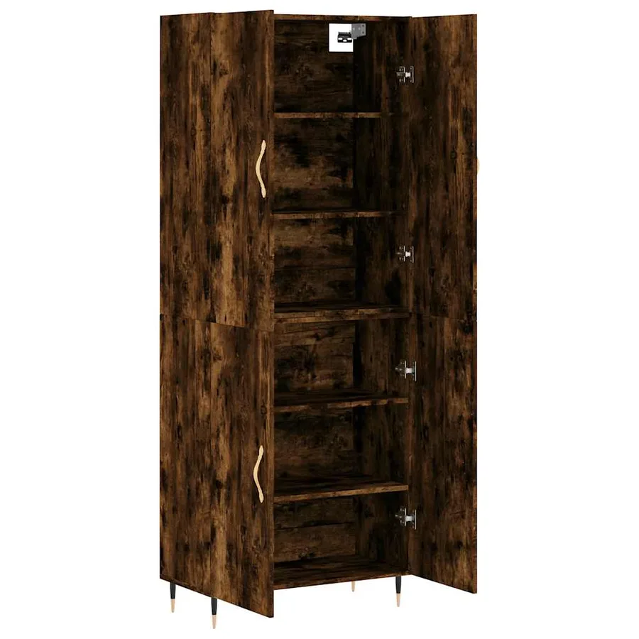 Buffet haut Chêne fumé 69,5x34x180 cm Bois d'ingénierie - 4