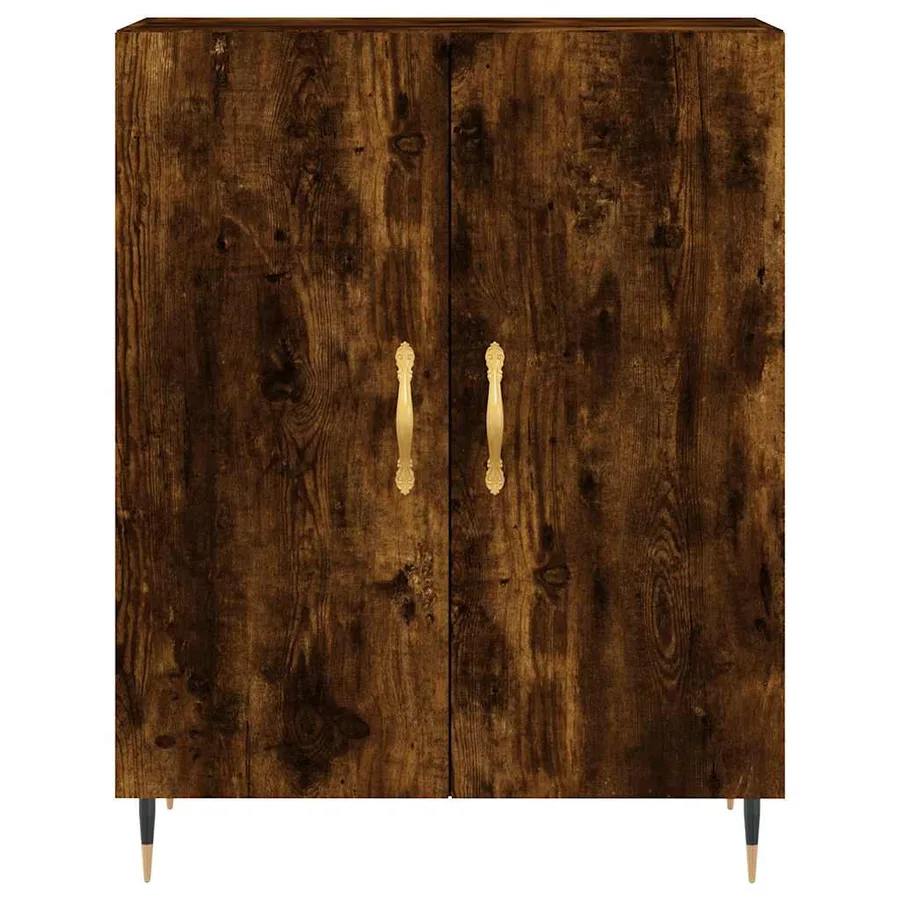 Buffet haut Chêne fumé 69,5x34x180 cm Bois d'ingénierie - 8