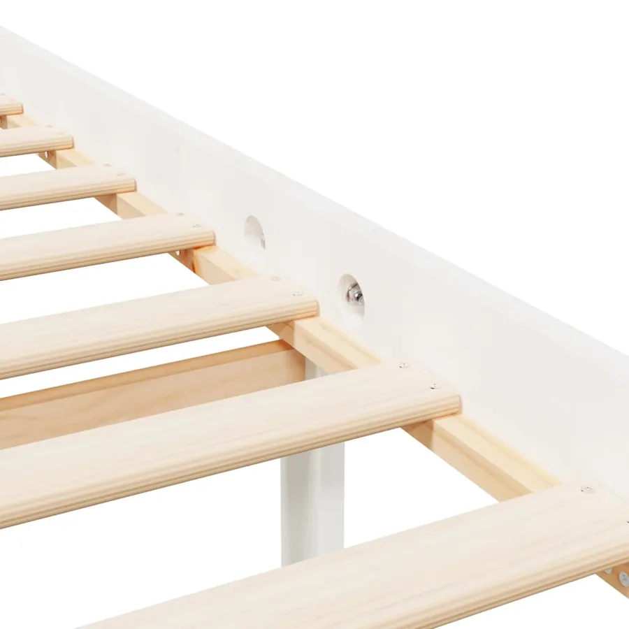 Lit pour personne âgée sans matelas blanc bois massif - 10