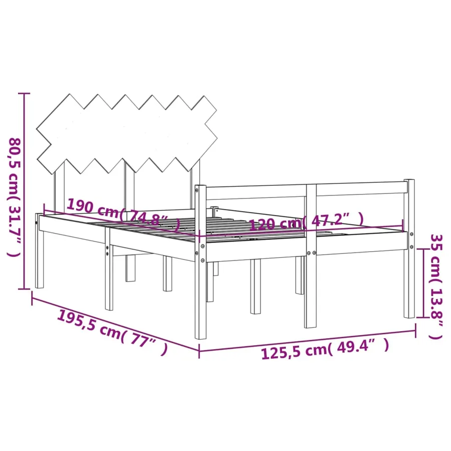 Lit pour personne âgée sans matelas blanc bois massif - 12