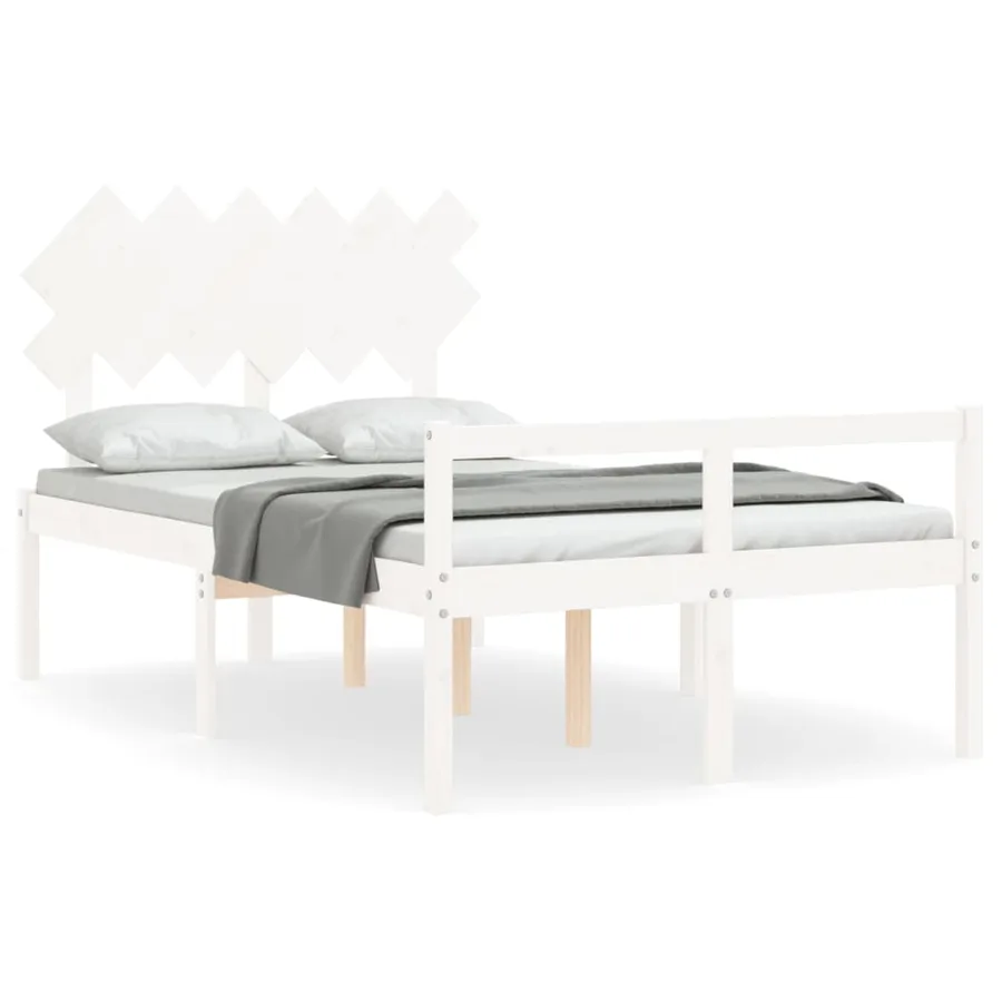 Lit pour personne âgée sans matelas blanc bois massif - 2
