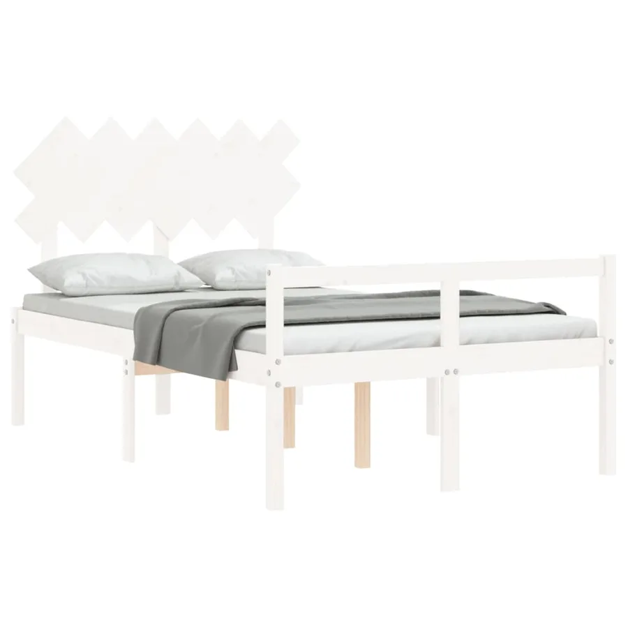 Lit pour personne âgée sans matelas blanc bois massif - 4
