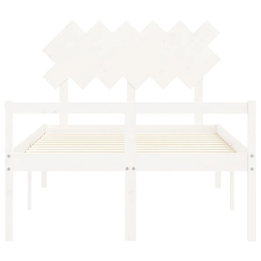 Lit pour personne âgée sans matelas blanc bois massif - 6
