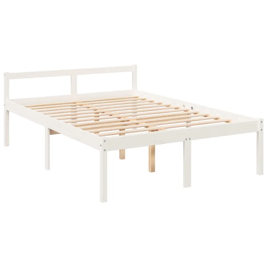 Lit pour personne âgée sans matelas blanc bois massif - 9
