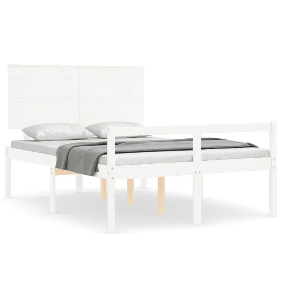 Lit pour personne âgée sans matelas blanc bois massif - 2