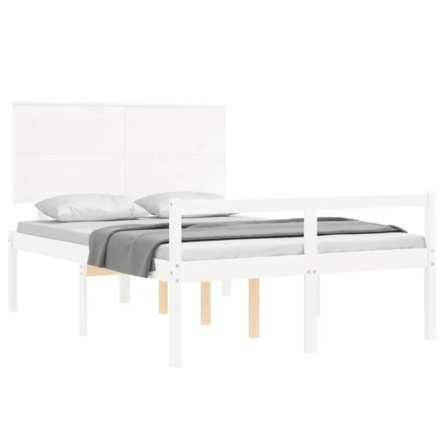 Lit pour personne âgée sans matelas blanc bois massif - 4