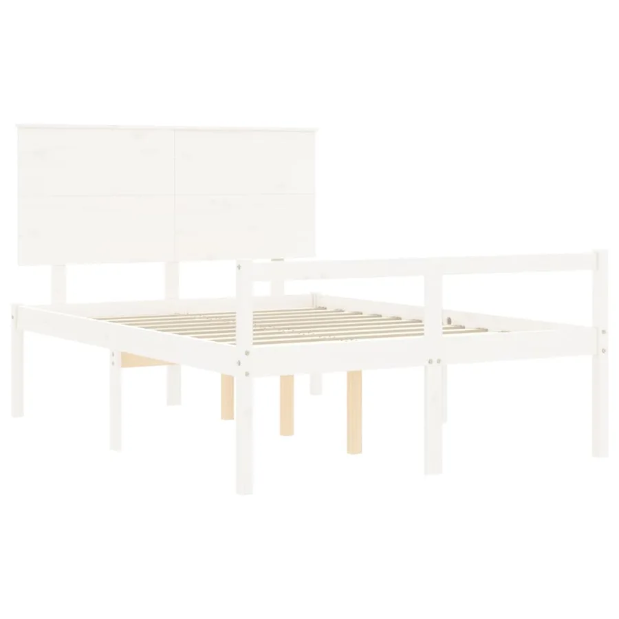 Lit pour personne âgée sans matelas blanc bois massif - 5
