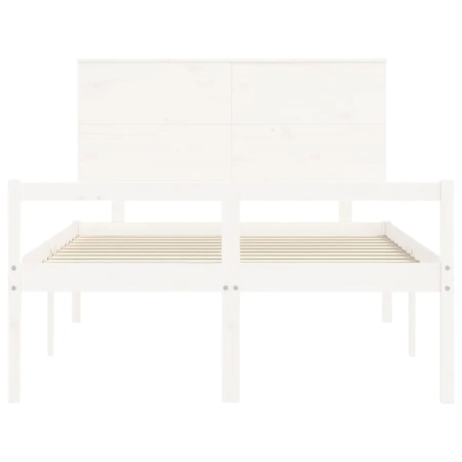 Lit pour personne âgée sans matelas blanc bois massif - 6