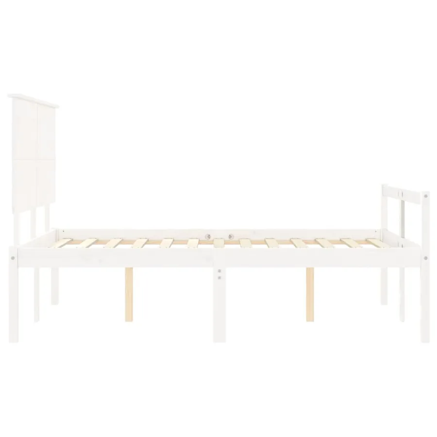 Lit pour personne âgée sans matelas blanc bois massif - 7