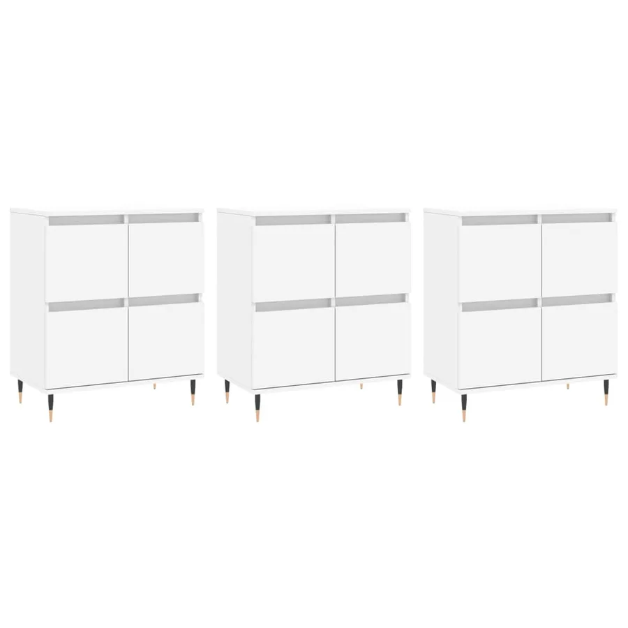 Buffets 3 pcs Blanc Bois d'ingénierie - 2