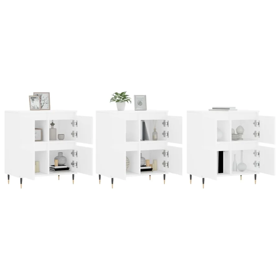 Buffets 3 pcs Blanc Bois d'ingénierie - 3