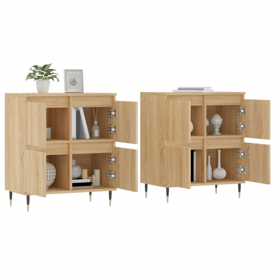 Buffets 2 pcs chêne sonoma bois d'ingénierie - 3