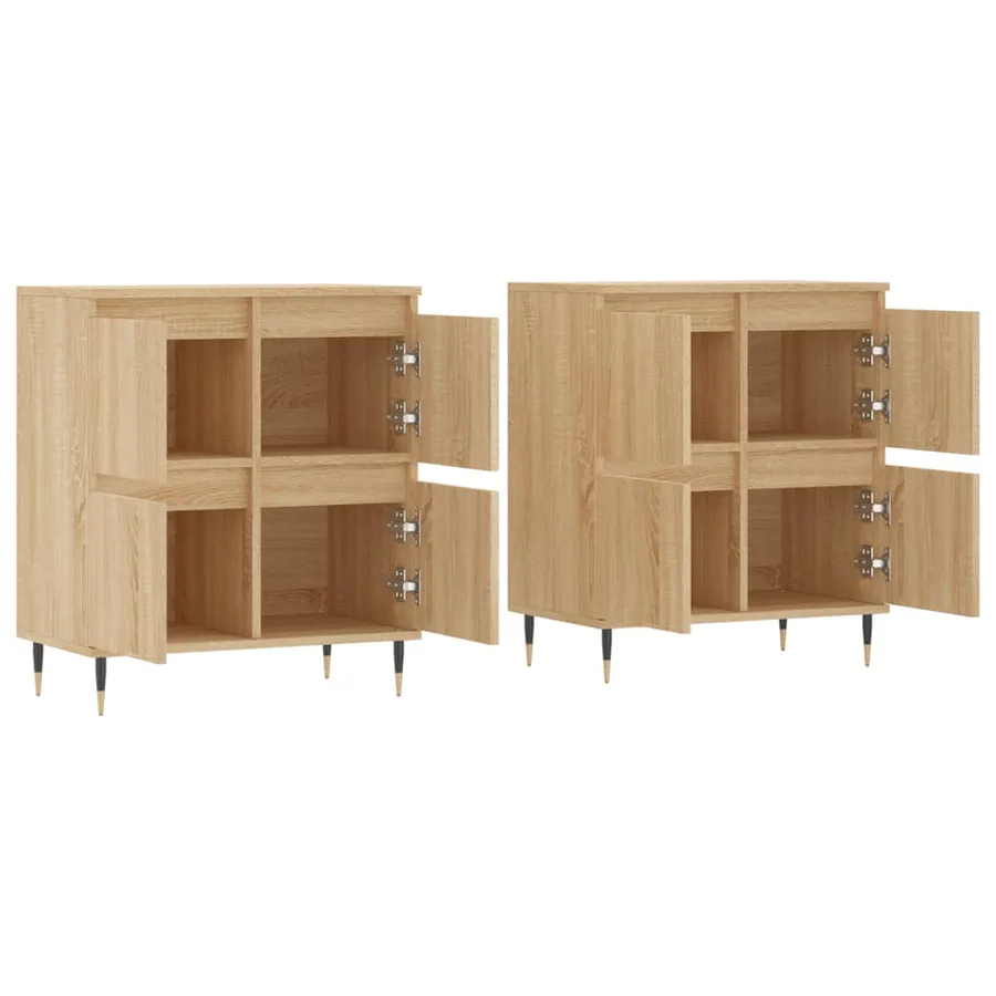 Buffets 2 pcs chêne sonoma bois d'ingénierie - 4