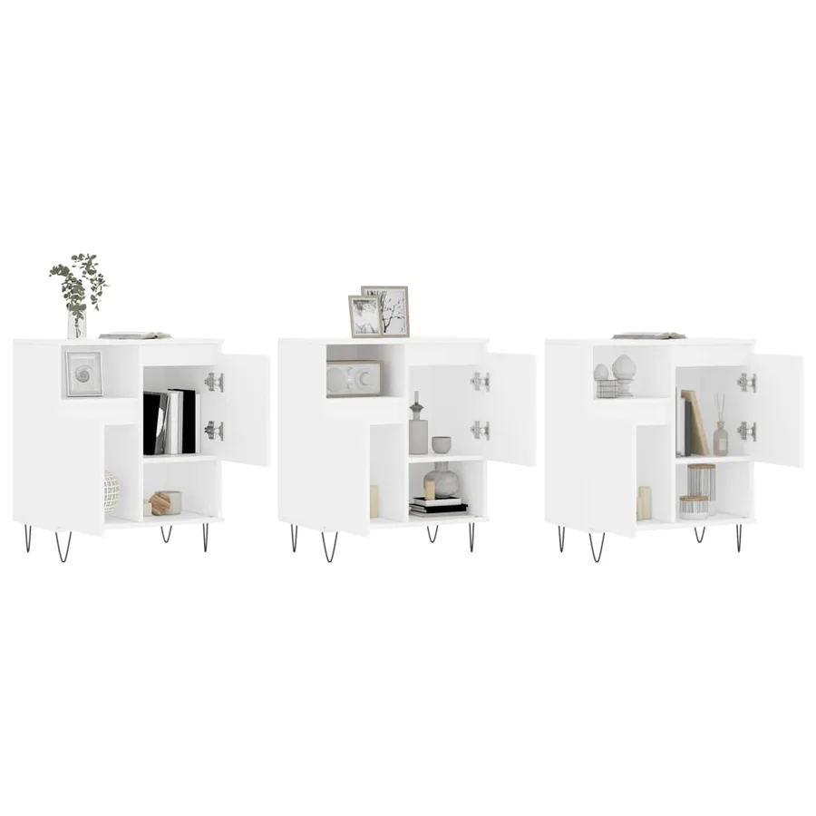 Buffets 3 pcs Blanc Bois d'ingénierie - 3