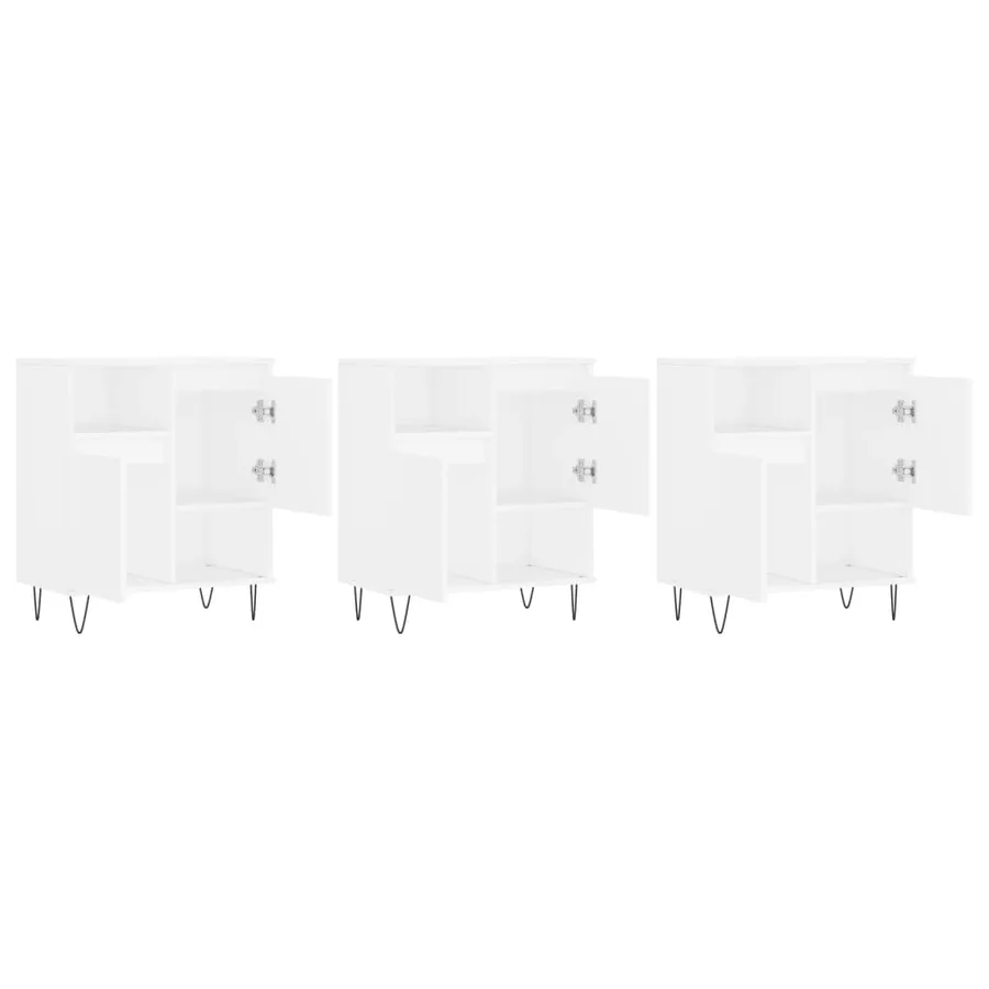 Buffets 3 pcs Blanc Bois d'ingénierie - 4