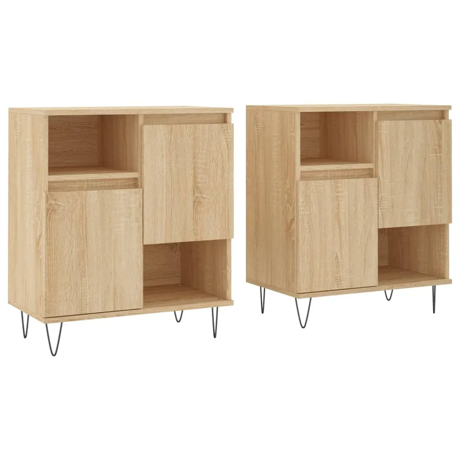Buffets 2 pcs chêne sonoma bois d'ingénierie - 2