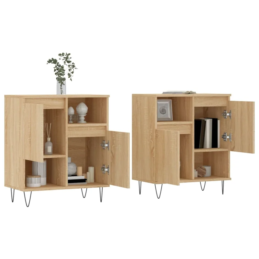 Buffets 2 pcs chêne sonoma bois d'ingénierie - 3