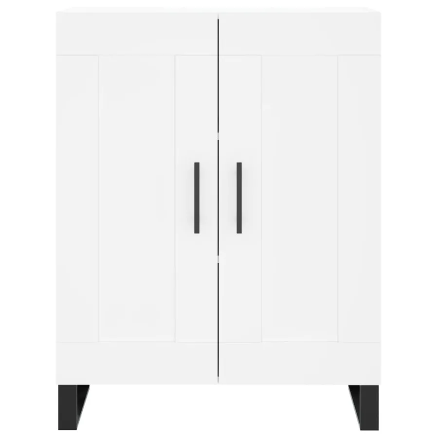 Buffet haut Blanc 69,5x34x180 cm Bois d'ingénierie - 8
