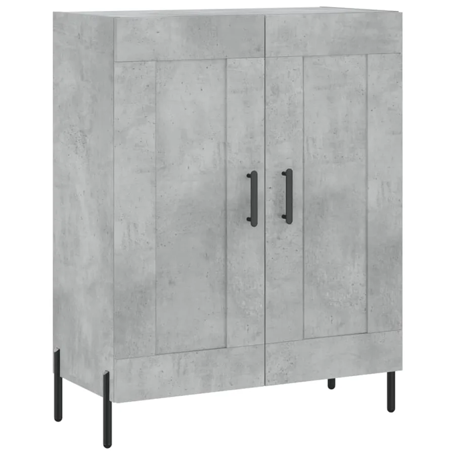 Buffet haut Gris béton 69,5x34x180 cm Bois d'ingénierie - 7