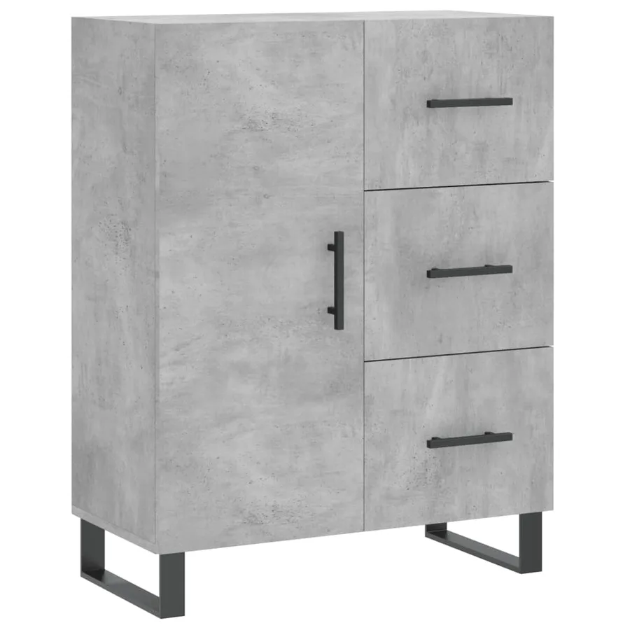 Buffet haut Gris béton 69,5x34x180 cm Bois d'ingénierie - 7