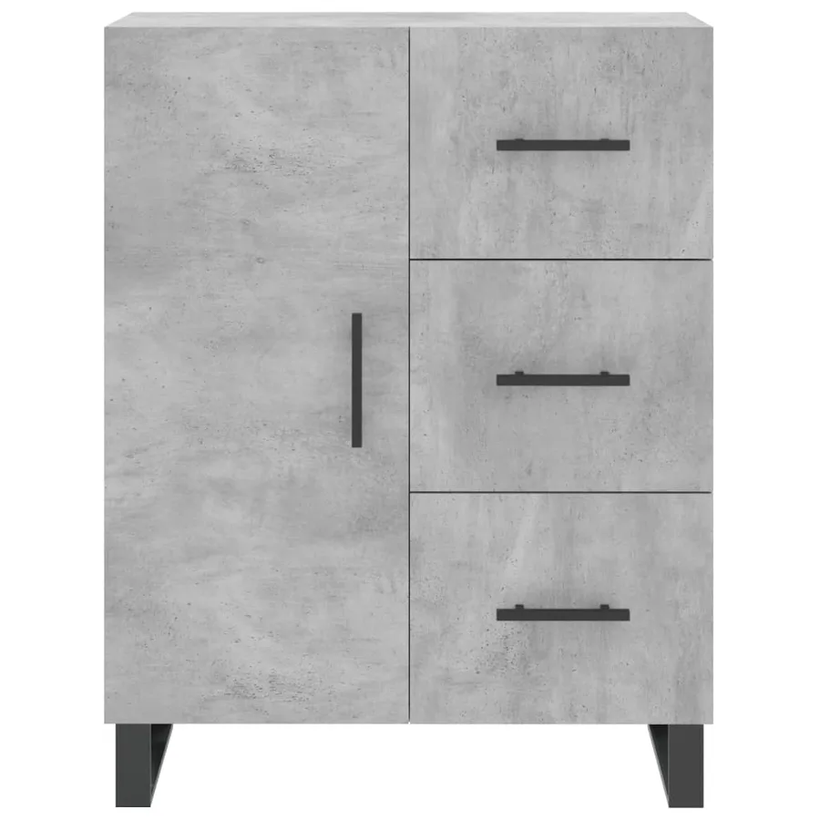 Buffet haut Gris béton 69,5x34x180 cm Bois d'ingénierie - 8